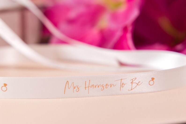 Mrs To Be Ribbon: Custom Wedding Gift Wrap (Satin, 15mm) image 3