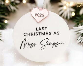 Personalised Bride To Be Bauble, Engagement Keepsake (Silver, Rose Gold)