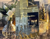 Engraved Remembrance Sign - Wedding Table Décor in Mirror or Frosted Acrylic