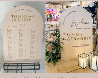 Double Sided Wedding Welcome Sign, Table Plan, Order Of Events, Arched Welcome Plaque, Luxury Venue Signs, Luxury Wedding Décor, A0, A1 Sign