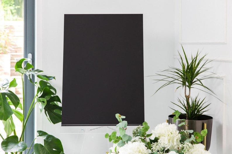 Rose Sign, Wedding | Black Finish | Acrylic | A1 A2 A3 Sizes | Bespoke Personalised image 1