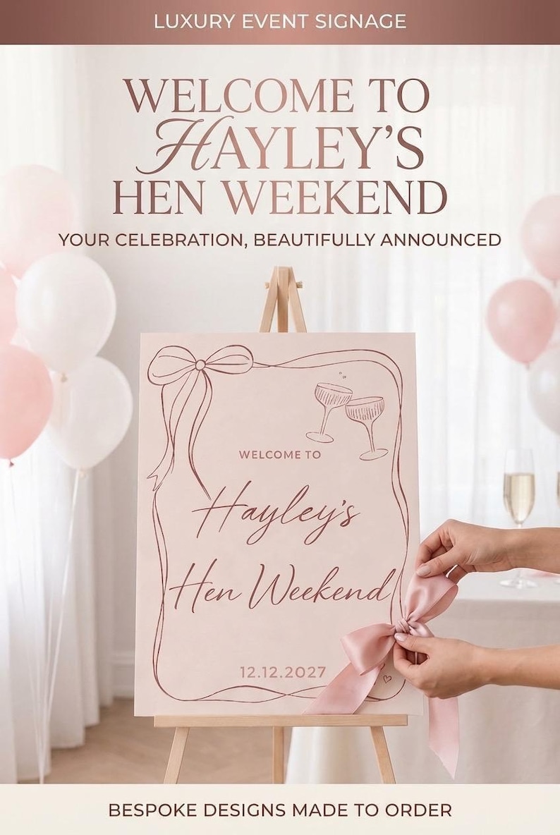 Personalised Hen Party Weekend Sign Custom Names & Text Etsy — free download