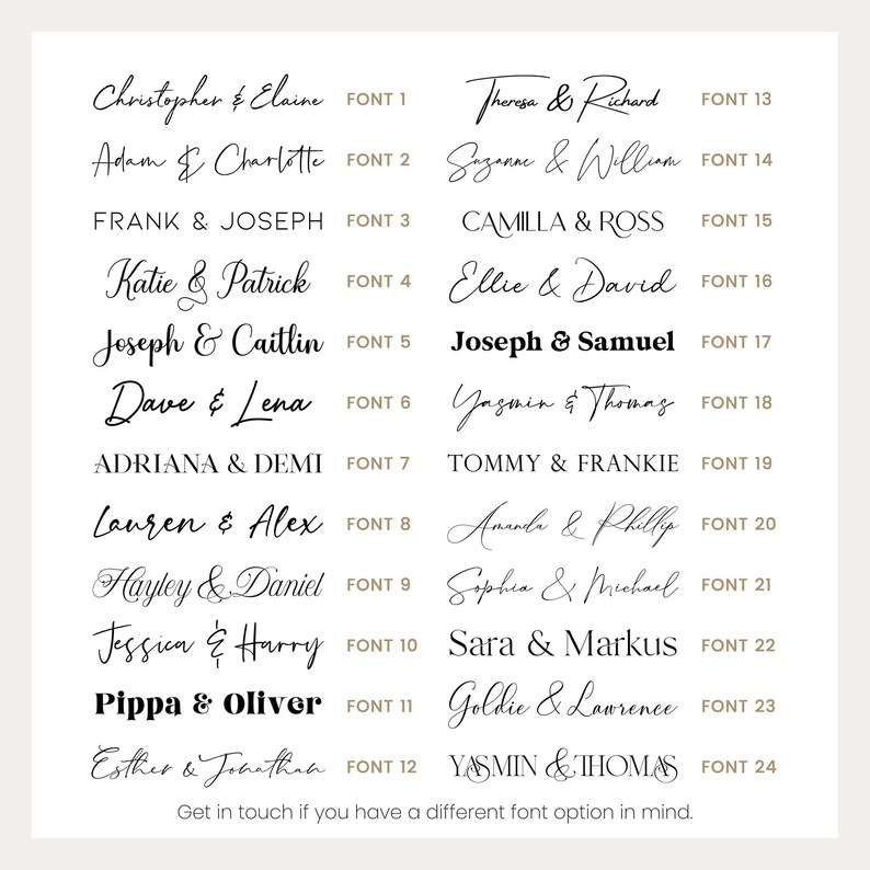 Fonts for weddinglux