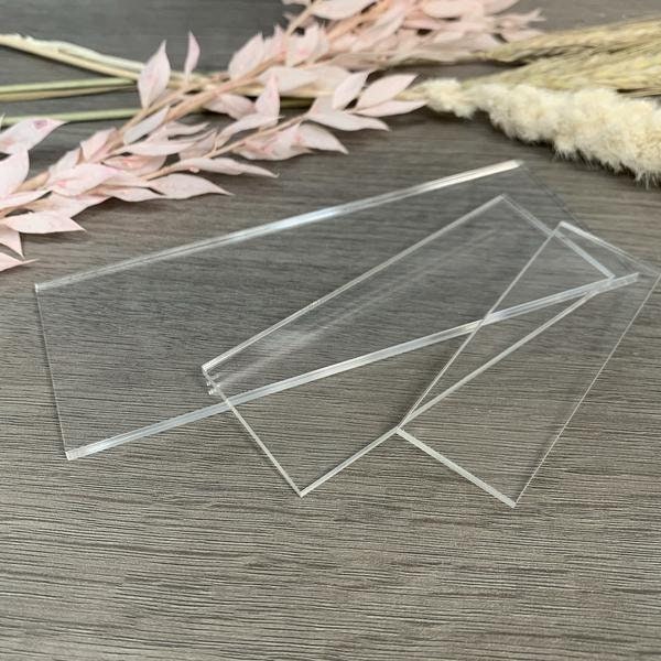 Clear Blank Acrylic Rectangle, 3mm Acrylic Plain Pieces, Acrylic Blanks, Name Place Settings, Place Cards, Signs, Available in Various Sizes