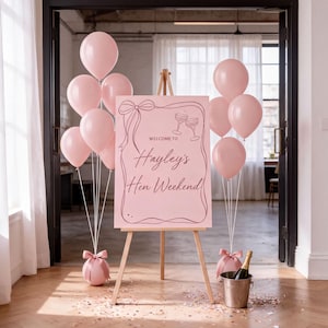 Weekend Welcome Sign, Hen Party Poster - Personalised Names & Text | Foam Board, Printed Paper | A3 A2 A1 Sizes