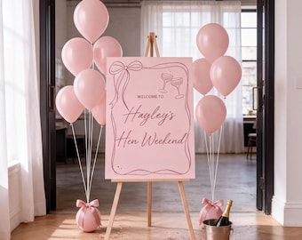 Personalised Hen Party Weekend Welcome Sign: Custom Names & Text