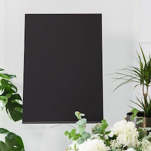 Schwarzes Acryl Hochzeitsschild: Leer, mehrere Größen
