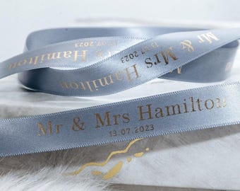 Mr & Mrs Wedding Ribbon: Personalised Satin Gift Wrap
