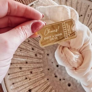 Personalised Wedding Drink Tokens: Mirror Engraved, Acrylic or Wood