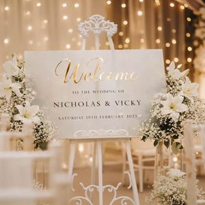 Luxury Wedding Welcome Sign: with Mirror Acrylic Custom Letters