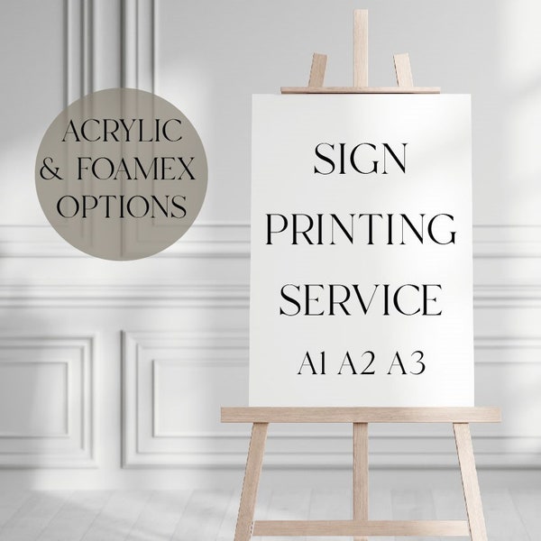 Print Your Own Wedding Signs, Welcome Sign Printing Service, Table Plan, Custom Signage, Any Colour, Print Your Own Artwork, A1, A2, A3