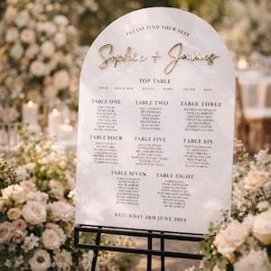 Luxury Wedding Table Plan - Mirror Accent Seating Chart