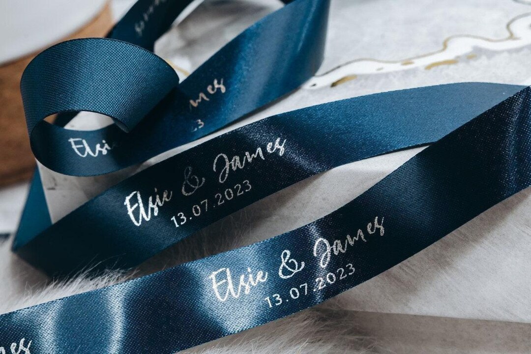 Luxury Wedding Ribbon - Custom Printed Satin Floral Ties - Etsy