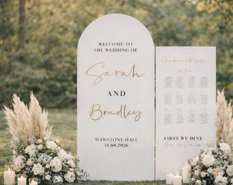 Floral Welcome, Sign, Wedding | Acrylic | Custom Sizes | Bespoke Custom