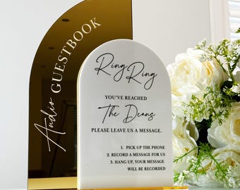Rose Guest, Book, Wedding | Gold Finish | Acrylic | Custom Sizes | Bespoke Uv Printed