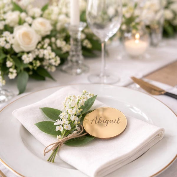 Vintage Place, Cards, Wedding | Rose Gold Finish | Acrylic | Custom Sizes | Bespoke Engraved