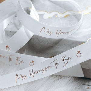 Mrs To Be Ribbon: Custom Wedding Gift Wrap (Satin, 15mm) image 1