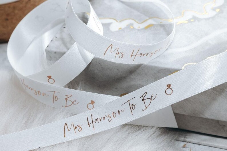 Mrs To Be Ribbon: Custom Wedding Gift Wrap (Satin, 15mm) image 1