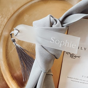 Tarjetas de lugar para bodas, nombres personalizados de acrílico esmerilado de lujo, decoración para eventos, nombres de lugares para fiestas y asientos, bodas minimalistas