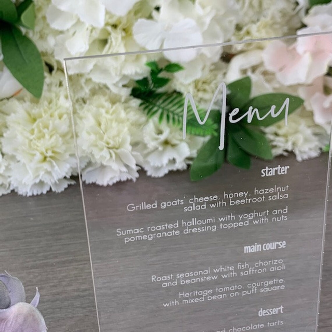 Acrylic Engraved Wedding Menu Event Menus Clear Perspex DL Etsy