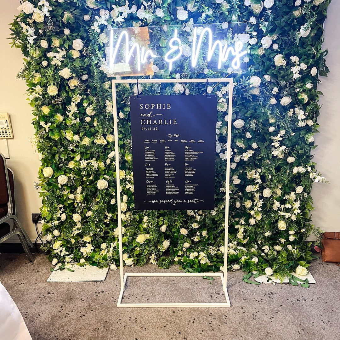 Wedding Sign Stand, White or Black Frame, Wedding Table Plan,