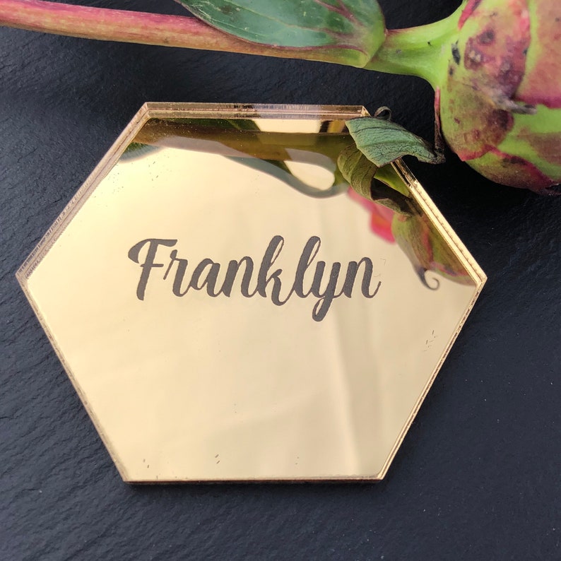 Mirror Acrylic Table Names Wedding Place Name Laser Engraved Place Card Personalised Place Setting