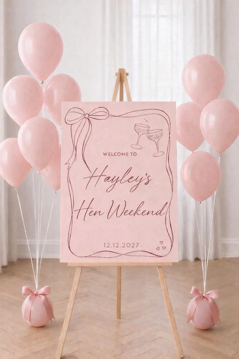 Personalised Hen Party Weekend Sign Custom Names & Text Etsy — free download
