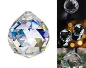 Feng Shui Hanging Crystal Ball Clear Faceted Sphere Sun Catcher Rainbow Prism, Ceiling Light Pull, Home Decor, Hanging Ball, 4 Sizes