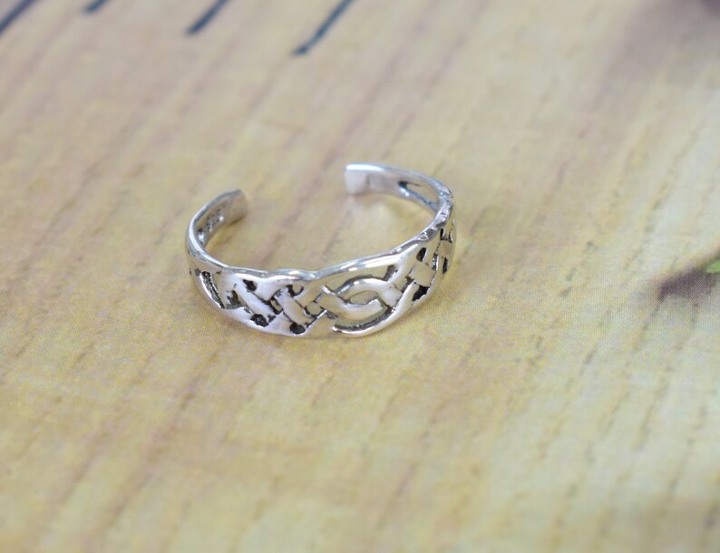 Braided Toe Ring Foot Jewelry PCT46 Adjustable Toe Ring Modern Ring Sterling Silver Toe Ring Delicate Toe Ring Midi Ring