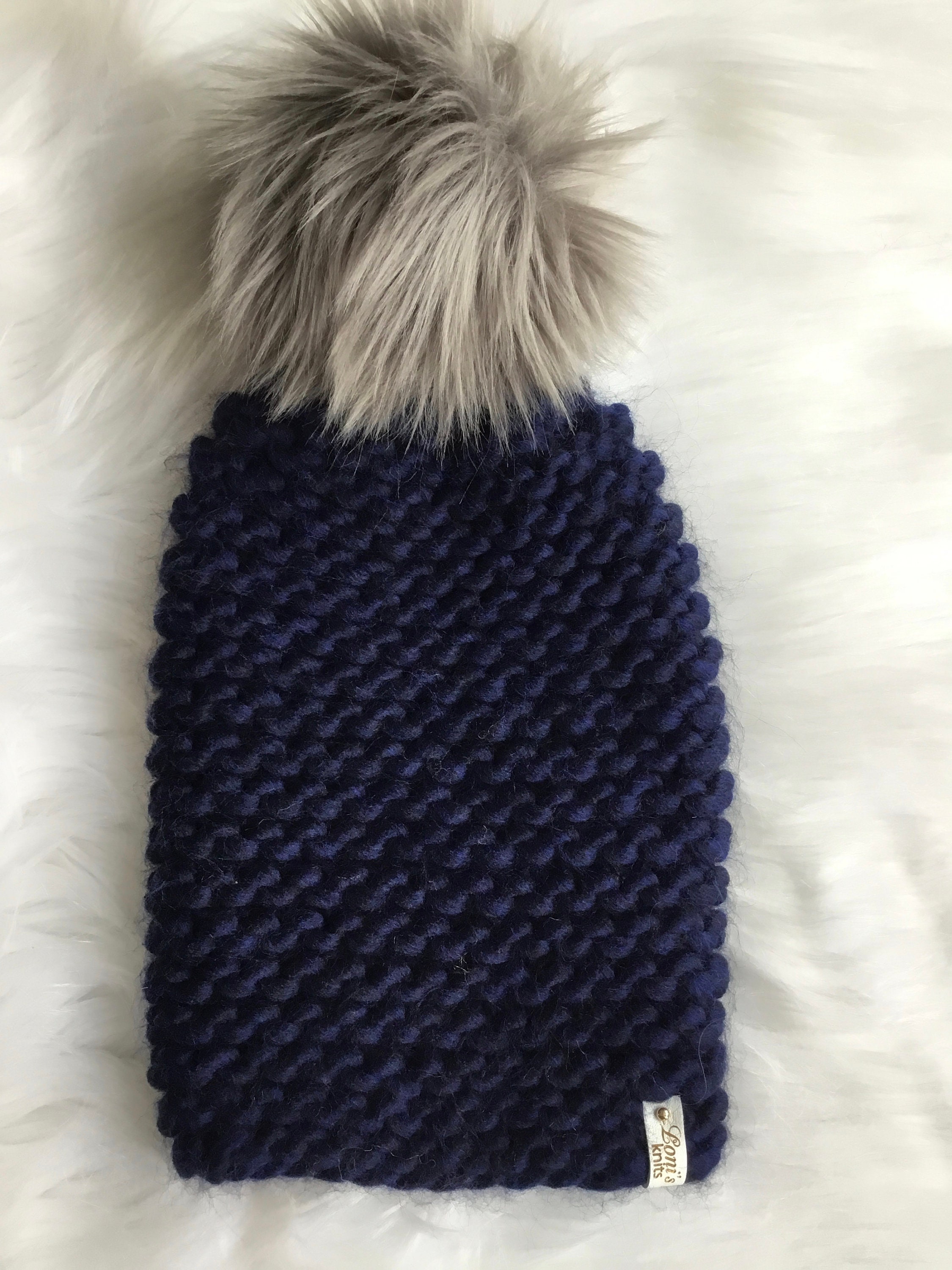 Dallas Cowboys Hand Knit Hat - Unique Pattern With Fab Faux 