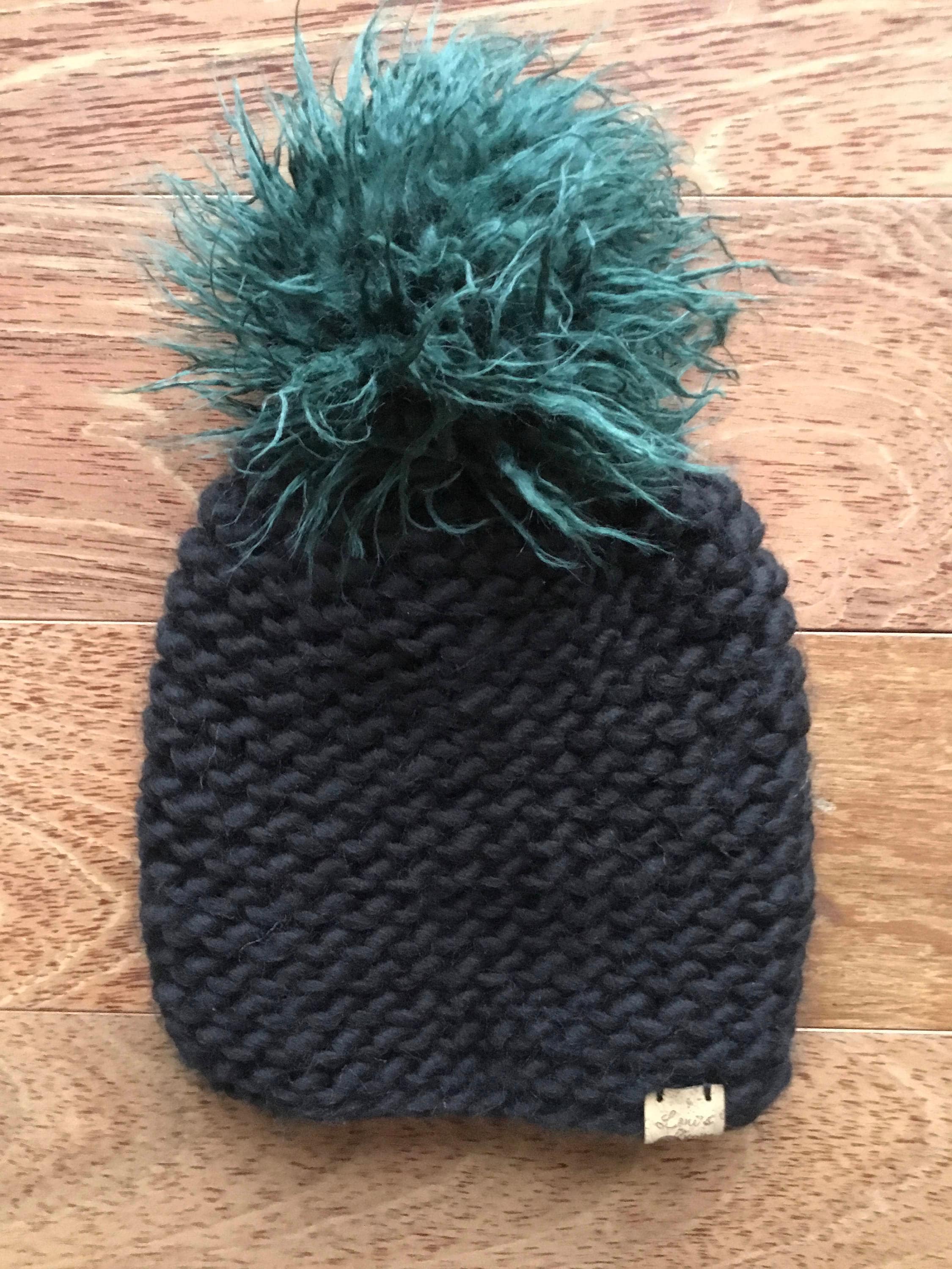 SUPER BOWL Champions- Philadelphia Eagles Funky Pom Pom Hat. Hand Knit Luxury Hat