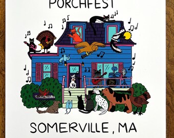 Porchfest in Somerville 8x10 Art Print