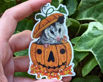 Opossum Sticker - 2,5 x 3 inch - Halloween Sticker - Sticker for Laptop, Journal, Bottle and more