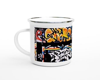 Graffiti Pattern Enamel Mug
