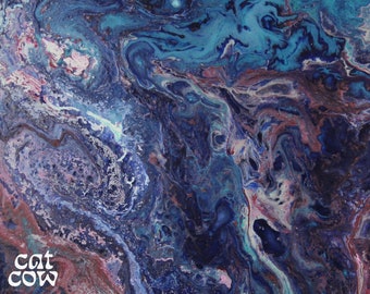 12 x 12 Pintura acrílica por vertido con acabado texturizado