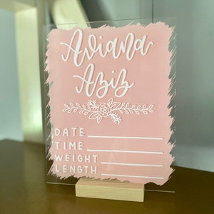 Birth announcement sign / Baby stats sign / Baby stats / Newborn baby birth announcement