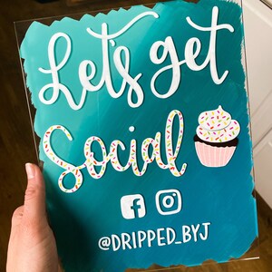 Social Media Sign Business / Let's Get Social Sign / - Etsy