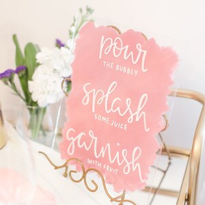 Mimosa bar sign / Acrylic bar sign / Mimosa bar decor / Wedding bar sign / Painted acrylic sign