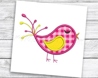 Bird Applique design - 5 SIZES machine embroidery file INSTANT DOWNLOAD