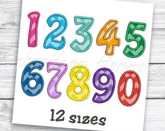 Numbers Applique Design - Birthday Numbers Embroidery Applique, Numbers Embroidery Design, Number 0-9 Machine Embroidery Designs