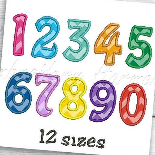 Numbers Applique Design Birthday Numbers Embroidery Etsy