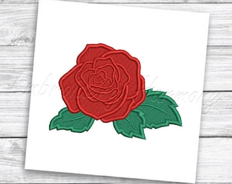Stickdatei Rose - 7 GRÖßEN Stickdatei (Füllstich) - INSTANT DOWNLOAD