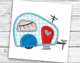 Camper Applique ontwerp - 4 MATEN machine borduurwerk bestand INSTANT DOWNLOAD