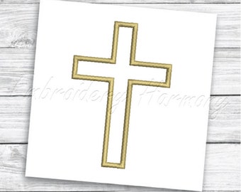 Christian Cross Applique diseño - 12 TAMAÑOS máquina bordar archivo digital - DESCARGA INSTANTÁNEA