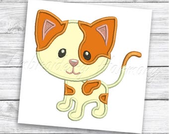 Diseño de Cat Applique - 3 TAMAÑOS de máquina de bordado archivo DESCARGA INSTANTÁNEA