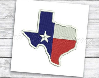 Texas Flag embroidery design - 7 SIZES machine embroidery digital file - INSTANT DOWNLOAD