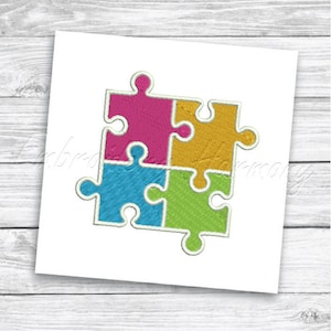 Autism awareness puzzle pieces embroidery design - 6 SIZES machine embroidery digital file - INSTANT Download