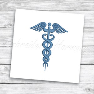 Caduceus Embroidery design, Medical Caduceus Embroidery Designs, Medical symbol, Nurse embroidery design, Pharmacy embroidery, Medical Corps