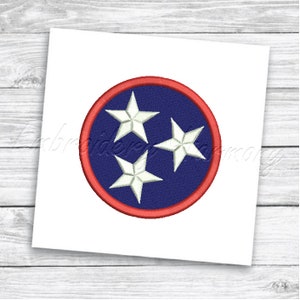 Tennessee Tristar flag embroidery design - 8 SIZES machine embroidery file - INSTANT DOWNLOAD