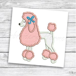Poodle Applique design - 4 SIZES machine embroidery design - INSTANT DOWNLOAD